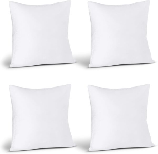 Utopia Bedding Throw Pillows (Set of 4, White), 18 x 18 Inches Pillows for Sofa, Bed and Couch Decorative Stuffer Pillow - Image 7