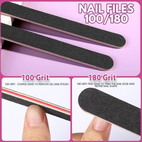 FANDAMEI Nail Files and Buffers, 20PCS Professional Manicure Tools Kit. Rectangular Buffer Block & 100/180 Grit Nail File, 7 Way Nail File & Nail Polishing Buffer. Nail Care Tool - Image 6