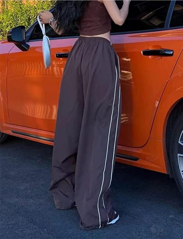 Womens Parachute Pants Wide Leg Baggy Pants Y2K Elastic Waist Jogger Sweatpants Track Pants Streetwear - Image 4