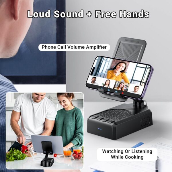 AIKELA Bluetooth Speaker with Video Scrolling Remote and Phone Stand, Phone Speaker Amplifier, Stereo Sound, Adjustable Holder, Gifts for Men Women Teens - Image 4