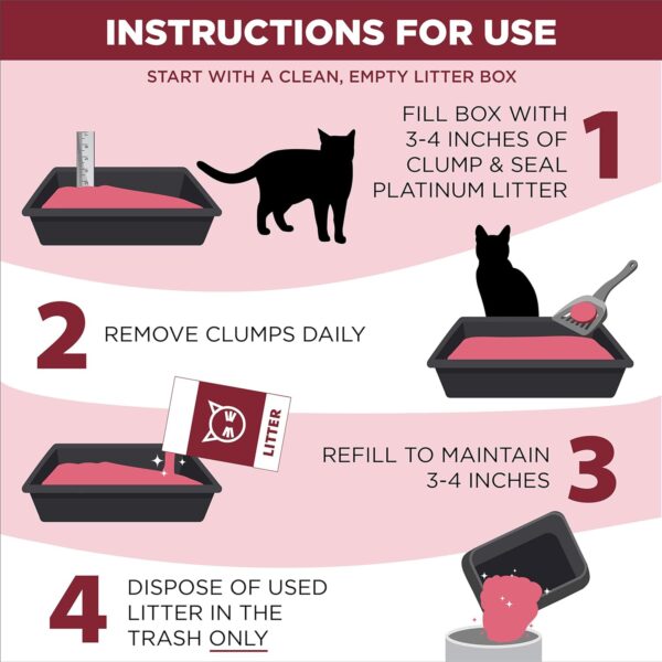 ARM & HAMMER Clump & Seal Platinum Clumping Cat Litter Odor Control, Multi-Cat, 14-Day Odor Control, Online Exclusive Formula, 18 Lbs - Image 6