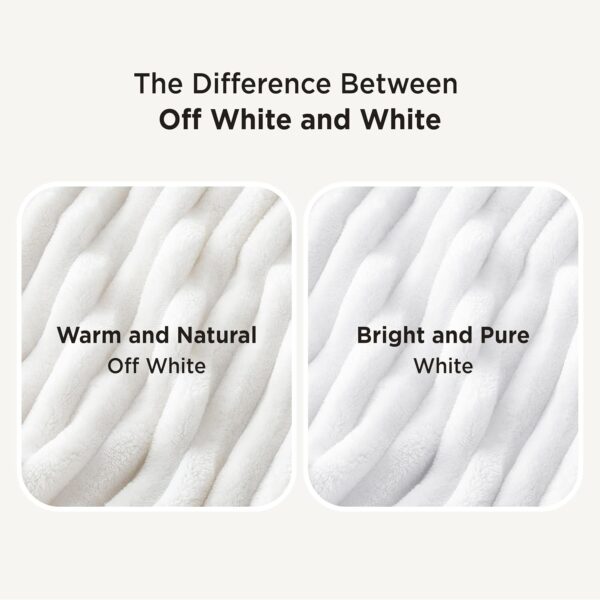 Bedsure White Throw Blanket for Couch - GentleSoft Cozy Blanket for Women, Cute Fleece Throws for Girls, Room Home Dorm Decor, Birthday Gifts for Women Men Mom Teacher Gifts, Off White, 50x60 Inches - Image 7