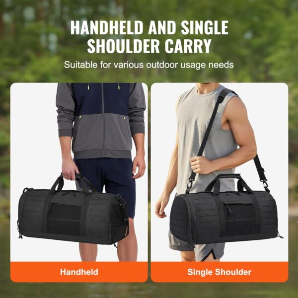 VEVOR 45L Tactical Traveling Pack, Military Pack with Shoe Compartment, Waterproof Tactical Traveling Pack for Men, Gym Workout Bag Gear Bag for Overnight, Basketball, Football, Fitness, Travel - Image 4