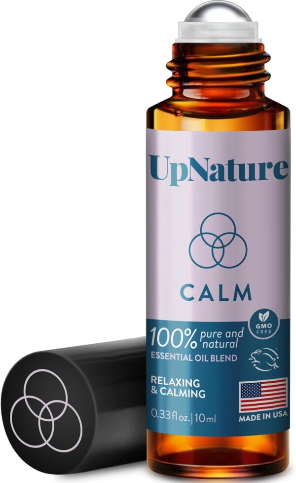 UpNature Calm Essential Oil Roll On - 100% Natural Stress Relief Aromatherapy - Relaxation Self Care Gifts for Women - Nurse Essentials