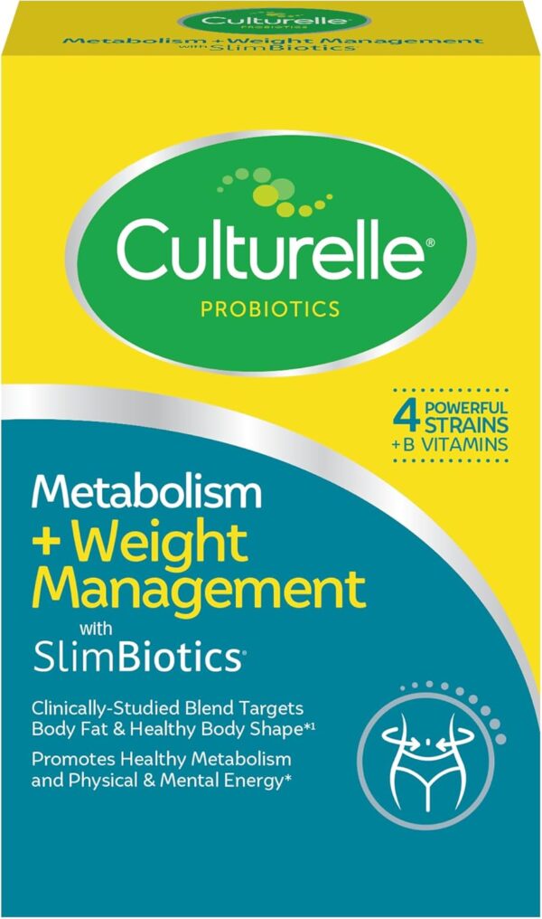 Culturelle Metabolism + Weight Management with SlimBiotics® Probiotic Capsules – 30 Count – Helps Safely Manage Weight - Promotes Healthy Metabolism and Physical & Mental Energy