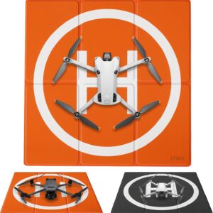SYMIK LP500 Drone Landing Pad 20 inch (50cm) Double-Sided Waterproof (2x3 fold) Fast-Fold Helipad Weighted Drone Launch Pad for DJI Mavic 4 Pro / Flip / Neo / Mini 4k / Mini 4 Pro / Mini 3 / Air 3S / Avata 2 / Mavic 3 Pro