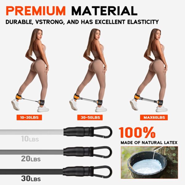 HPYGN Ankle Resistance Bands, Ankle Bands for Working Out with Cuffs, Resistance Bands for Leg Butt Training Workout Equipment for Kickbacks Hip Gluteus Training, Ankle Strap with Exercise Bands - Image 6