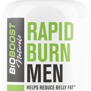 Rapid Fat Burner MEN | 7 Powerful Ingredients for Male Fat Loss, Appetite Suppressant + Carb Blocker | Lose Belly Fat, Increase Energy, Size, Stamina & Sustain Muscle Mass - 60 Capsules for Men