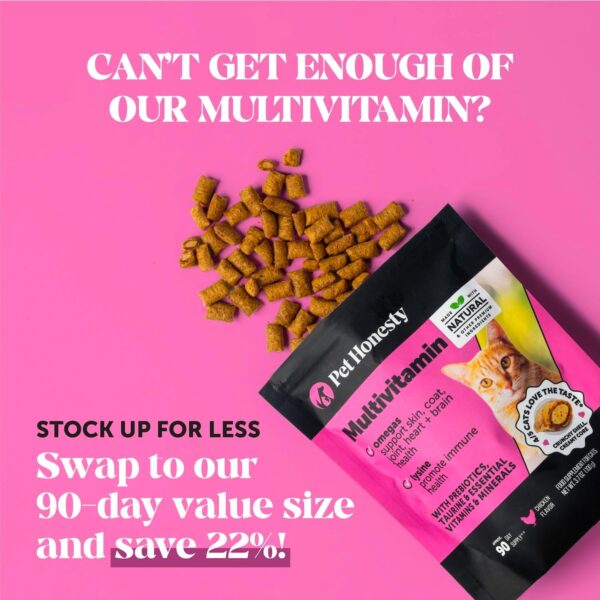 Cat Multivitamin Crunchy & Creamy Chews - Cat Treats for Health + Immune, Joint Support, Skin & Coat, & Digestion - Vitamins with Omega 3s, Lysine & Probiotics (30 Day Supply) - Image 4