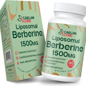 Liposomal Berberine HCL - Berberine 1500mg Activates AMPK & GLP-1, High Bioavailability Berberines Supplement for Women and Men, Berberine Plus Overall Health Support (1 Pack)