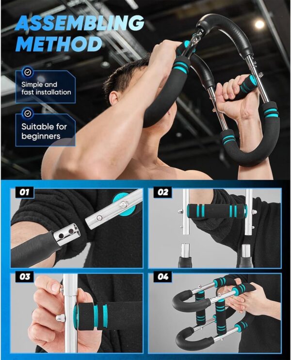 Twister Arm Exerciser,40-110lb Adjustable Chest Workout Equipment, Forearm Triceps Chest Enhanced Exercise Strengthener,Portable Detachable Upper Body Fitness Machine for Home and Gym - Image 2