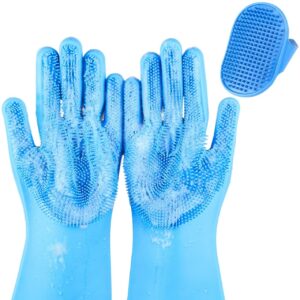 2pcs dog washing gloves and dog bath brush, 2-in-1 pet shower set | Suitable for dogs, cats, bath massage, and pet grooming