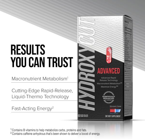 Hydroxycut Advanced - 60 Rapid-Release Liquid Capsules - Thermogenic Calorie Burn, Maximize Energy - for Women & Men - Image 3