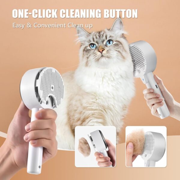 Cloud Care Cat Brush for Indoor Cat Steam Brush for Shedding Spritz Defur Comb for Cats Dogs Steam Brushes for Long Short Hair Cats Dogs Pet Steam Brushes for Massage Grooming Self-Cleaning - Image 5