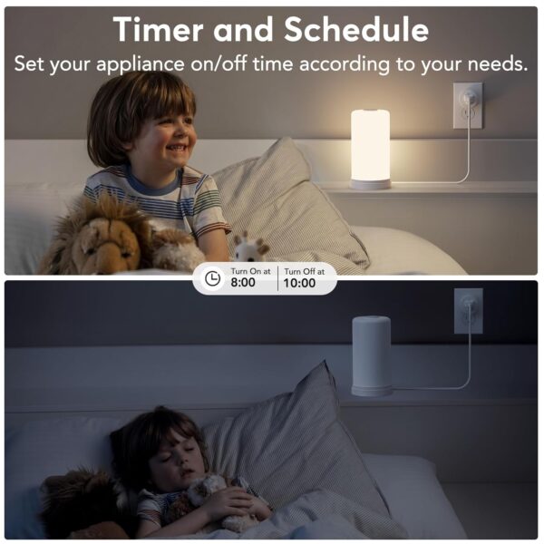 EIGHTREE Smart Plug, Smart Home WiFi Outlet Works with Alexa & Google Home, Smart Socket with Remote Control & Timer Function, 2.4GHz WiFi Only, 4 Packs - Image 5