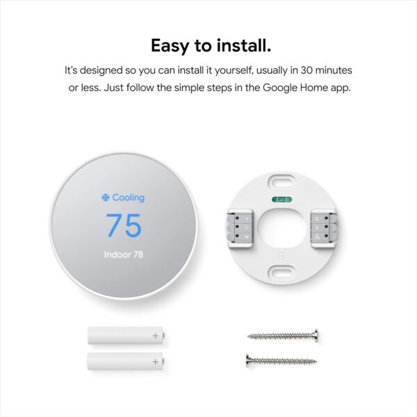 Google Nest Thermostat - Smart Thermostat for Home - Programmable Wifi Thermostat - Fog - Image 8