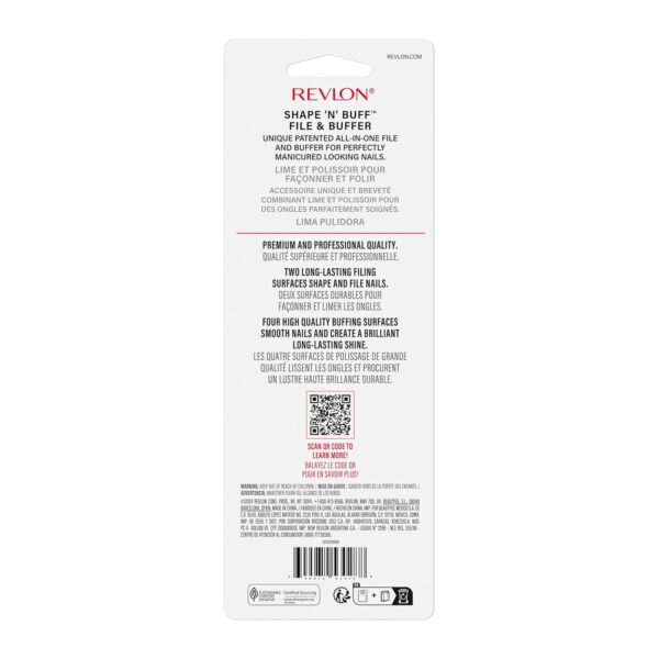 Revlon Shape 'N' Buff Nail Buffer Block, All-in-One Manicure Tool for Shaping & Shining Natural Fingernails, 1 Count - Image 3