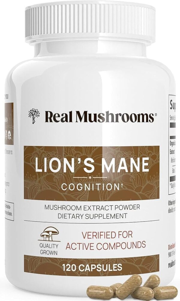 Lions Mane Mushroom Cognition (120 Capsules) Lions Mane Mushroom Powder Extract Capsules | Brain Supplement, Brain Vitamins, Focus Supplement - Image 4