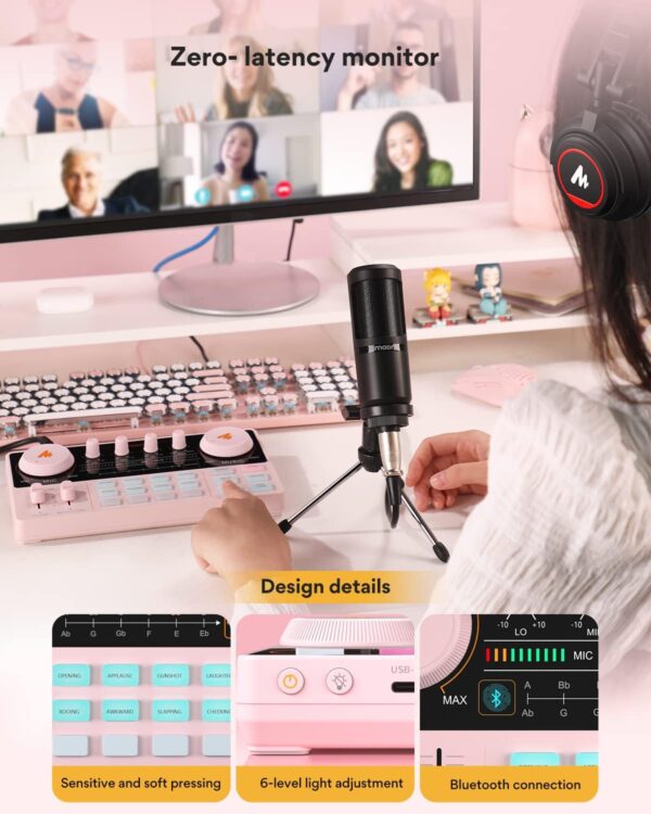 MAONO Podcast Equipment Bundle Audio mixer All-in-One Podcast Production Studio with 3.5mm Microphone for Live Streaming, Podcast Recording, PC, Smartphone, DJ MaonoCaster Lite (AU-AM200-S1) - Image 6