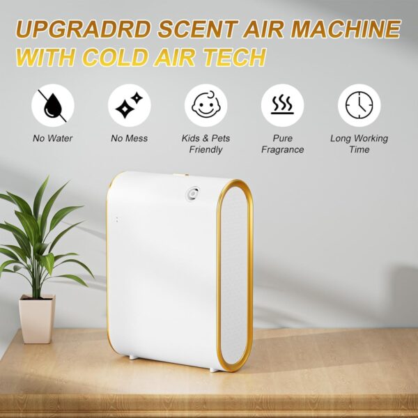 Smart Scent Air Machine for Home, 1500 Sq. Ft Hotel Collection Diffuser with Cold Air Tech, Whole House Fragrance & Low Noise, Bluetooth Scent Air Diffuser for Home, Hotel, Office, Spa(White) - Image 2