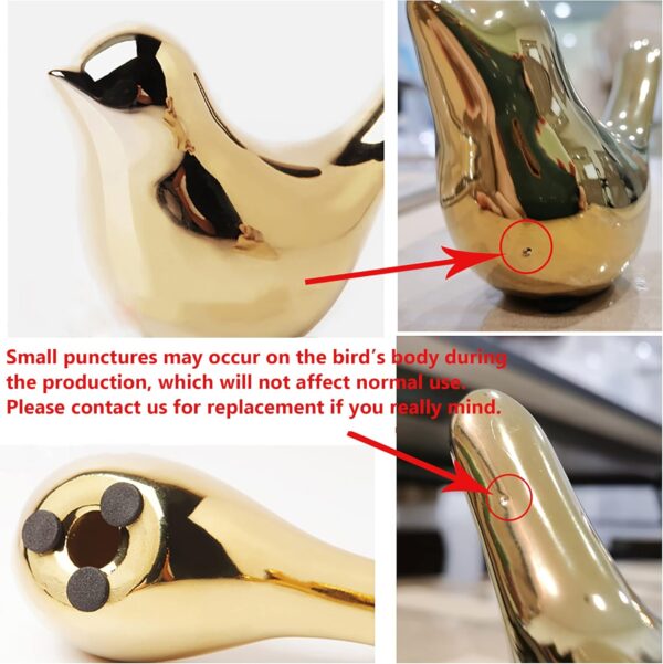 FANTESTICRYAN Small Birds Statues Gold Home Decor Modern Style Figurine Decorative Ornaments for Living Room, Bedroom, Office Desktop, Cabinets - Image 6