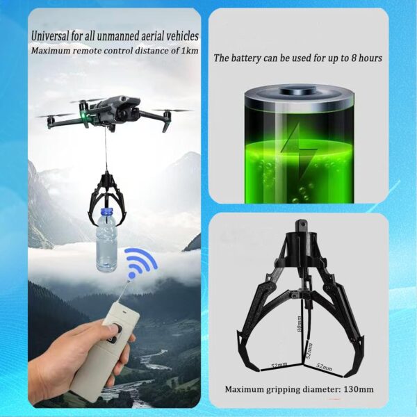 Universally Drone Airdrop System Release Device Payload Delivery Transport Drop, for DJI Mini4/Mini3/Mini2/Air3/Air2/Air2S/ DJI Mavic Series Drone Accessories (Mechanical Claw) - Image 4