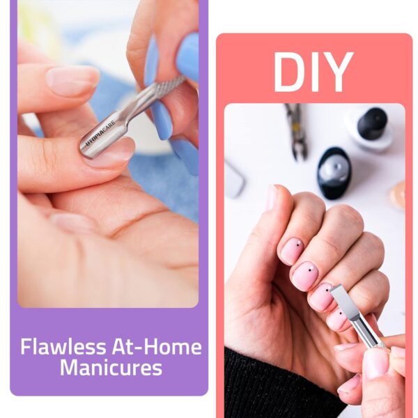 Utopia Care Cuticle Pusher Tool & Spoon Nail Cleaner, Professional Stainless Steel Cuticle Remover & Cutter, Durable Manicure & Pedicure Tool for Finger & Toenails, Silver - Image 4