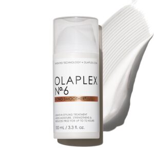 Olaplex No. 6 Bond Smoother, Leave-In Styling Hair Cream Treatment, Smooths, Conditions, & Strengthens, Frizz Control for Up to 72 Hours, For All Hair Types, 3.3 fl oz