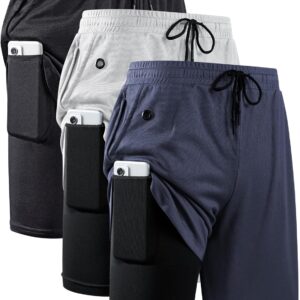 JWJ Mens 2 in 1 Running Shorts Quick Dry Gym Athletic Workout Clothes with Side Pockets