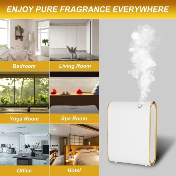 Smart Scent Air Machine for Home, 1500 Sq. Ft Hotel Collection Diffuser with Cold Air Tech, Whole House Fragrance & Low Noise, Bluetooth Scent Air Diffuser for Home, Hotel, Office, Spa(White) - Image 8