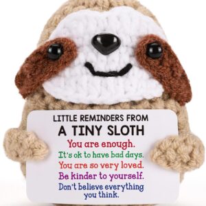 MBL Inspirational Birthday Gifts for Women - Little Reminders Emotional Cheer Support Small Funny Cute Duck Pickle Potato Nuggets Knitted Sloth for Her Him Men Friend Coworker Student Graduation