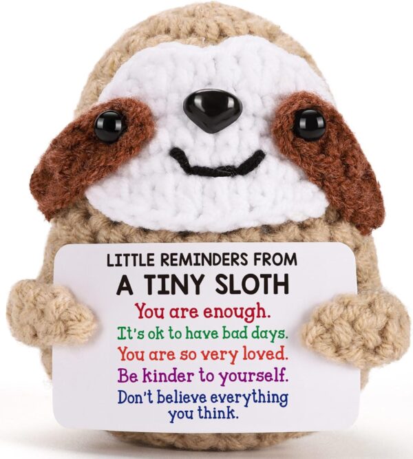 MBL Inspirational Birthday Gifts for Women - Little Reminders Emotional Cheer Support Small Funny Cute Duck Pickle Potato Nuggets Knitted Sloth for Her Him Men Friend Coworker Student Graduation