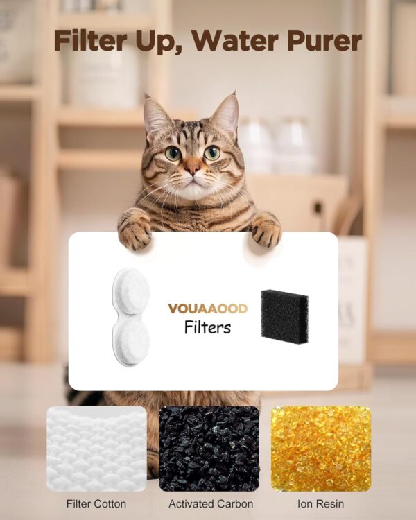 Cat Water Fountain for Cats Indoor: 80oz/2.4L Cat Fountains for Drinking - Quiet Pet Watering Bowls for Cats Inside - Black Kitten Waterer Supplies - for Small and Medium Animals - Image 7