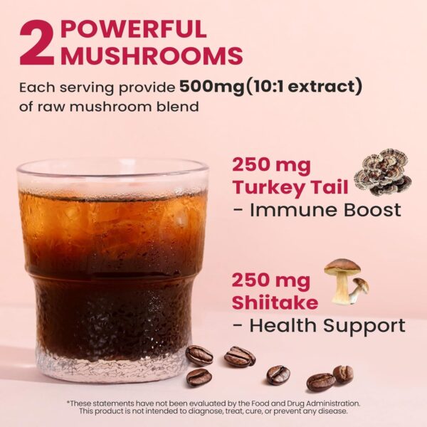 Venture Pal Slim Mushroom Coffee for Weight Loss, Instant Coffee with Berberine, Cinnamon, Yerba Mate, Turmeric, & More, 1800mg(10:1) Extract for Diet Support & Metabolism Boost - 40 Servings - Image 5