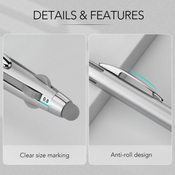 GAOY 4-in-1 Nail Dotting Pen, Manicure Art Tools in Ballpoint Design with Size Marking and Pressing Head, Perfect for Painting, Sculpting, Rhinestones DIY and Salon, Silver - Image 5