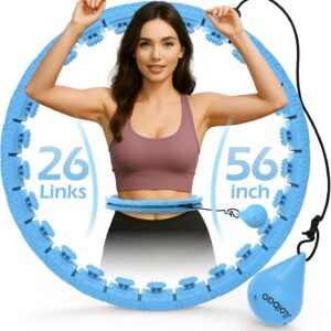 Weighted Hula Circle with 26 Links(56 Inch) for Adults Weight Loss, Infinity Fitness Hoop Plus Size, for Women Smart Exercise Equipment