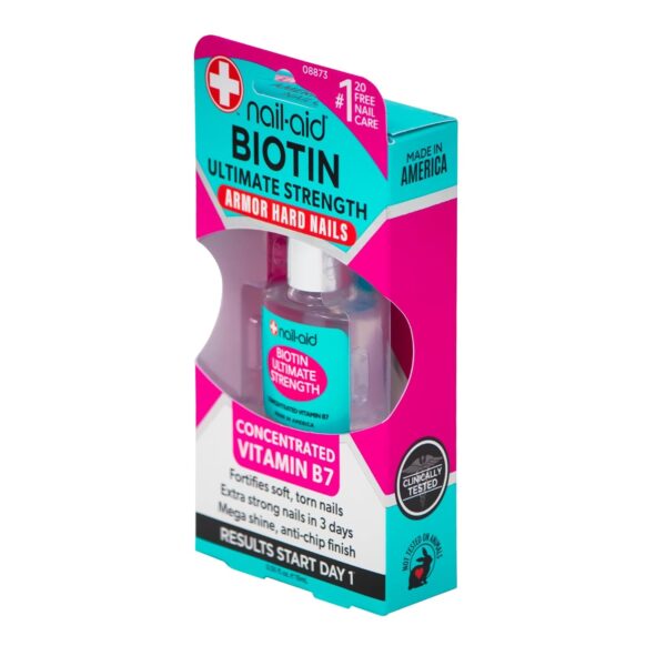 Nail-Aid Biotin Ultimate Strength - Nail Treatment & Strengthener - Clear, 0.55 Fl Oz (08873) - Image 2