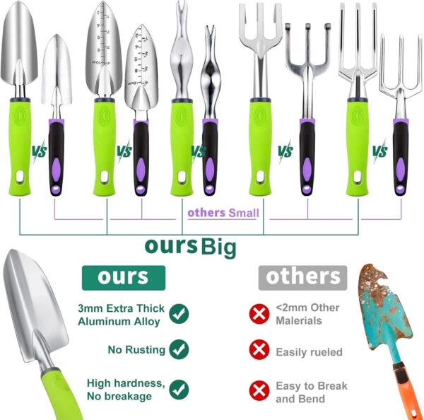 84 PCS Garden Tools Set,10pcs Succulent Tools Set Included 6pcs Large Heavy Duty Aluminum Gardening Hand Tools 12.5IN with Garden Tool Bag,Gloves Sprayer etc.Gardening Gifts for Men Women Garden Gifts - Image 2
