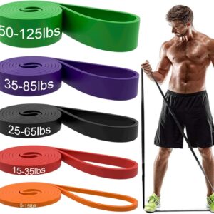 Resistance Bands, Pull Up Assist Bands - Workout Bands, Eexercise Bands, Long Resistance Bands Set for Working Out, Fitness, Training, Physical Therapy for Men Women