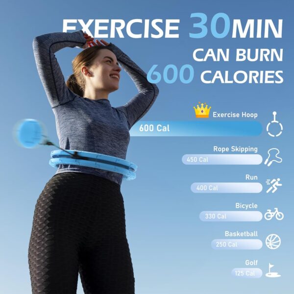 Weighted Hula Circle with 26 Links(56 Inch) for Adults Weight Loss, Infinity Fitness Hoop Plus Size, for Women Smart Exercise Equipment - Image 6