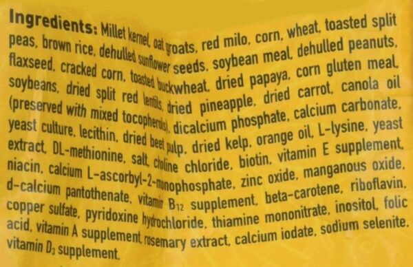 Hagen Tropimix Enrichment Food for Cockatiels & Lovebirds, 2 lb. - HARI Parrot Food with Seeds, Fruit, Nuts, Vegetables, Grains, and Legumes - Image 4