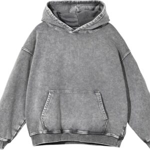 Mens Hoodies Vintage Oversized Hoodie Acid Wash Couples Cotton Pullover Hoodies for Men Streetwear Sweatshirts