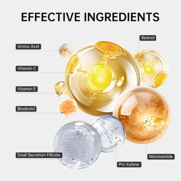 VGO Skin Care Set, Anti-Aging Moisturizing Repairing Soothing Snail Mucin Facial Skin Care Routine Kit for Dry Sensitive Dull Skin, 13.58 Fl Oz - Image 3