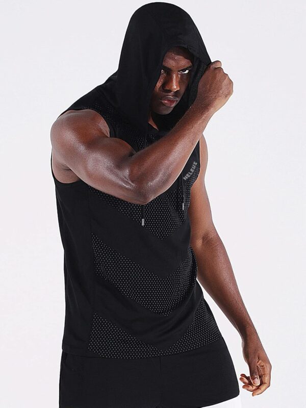Neleus Men's Workout Tank Tops 3 Pack Sleeveless Running Shirts with Hoodie - Image 5