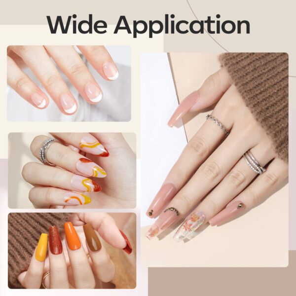 modelones Builder Nail Gel, 7-in-One Clear Builder for Nails, LED Lamp Cured Color Rubber Base Gel Polish Coat Strengthener Thickening Extension Rhinestone Glue in a Bottle for DIY Home Salon Gifts - Image 6