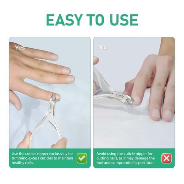 Professional Cuticle Trimmer Nail Cuticle Cutter Stainless Steel Cuticle Nippers with Sharp Blades of Cuticle Remover Clippers Manicure Tools Double Spring for Nail Care Pedicure Nail Tools (Silver) - Image 9