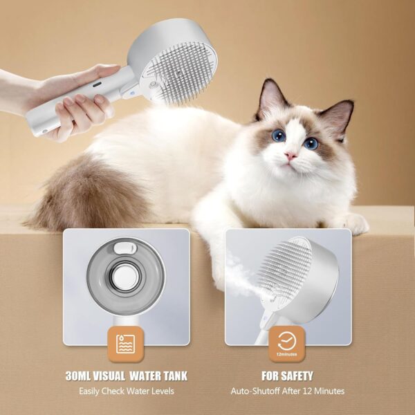Cloud Care Cat Brush for Indoor Cat Steam Brush for Shedding Spritz Defur Comb for Cats Dogs Steam Brushes for Long Short Hair Cats Dogs Pet Steam Brushes for Massage Grooming Self-Cleaning - Image 6