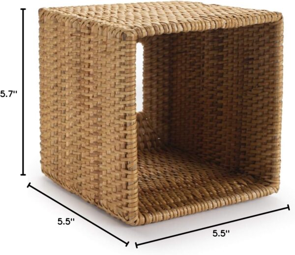 Rattan Tissue Box Cover Square, Hand Woven Wicker Tissue Holder, 5.5 x 5.5 X 5.7 inch, Natural - Image 9