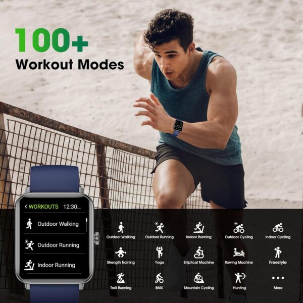 Smart Watch (Answer/Make Call) for Women Men, Fitness Tracker with Heart Rate, Blood Oxygen, Sleep Tracker, IP68 Waterproof Fitness Watch Step Calorie Counter Pedometer Compatible iPhone & Android - Image 3
