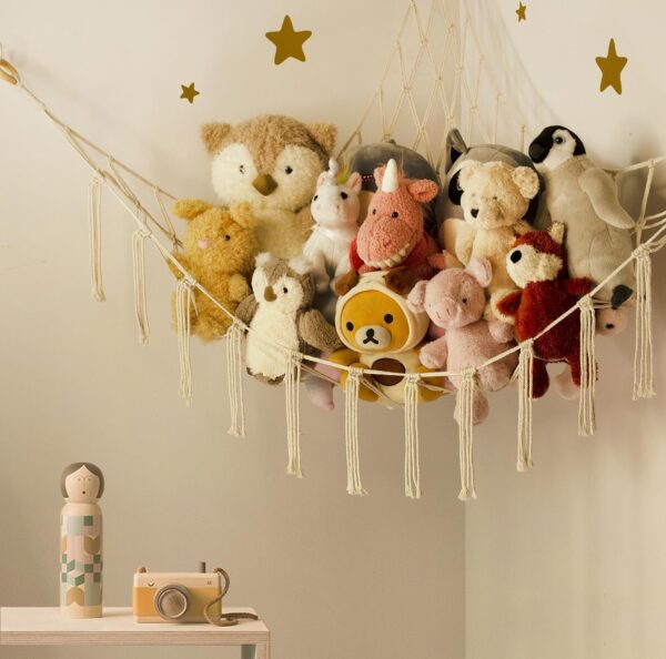 Stuffed Animal Storage Hammock or Net Corner - Large Toy Hammock Net for Stuffed Animals Room Decor - Cute Stuff Animal Organizer Plush Holder - Kids Baby Nursery Essentials Wall Bedroom Home Decor - Image 6